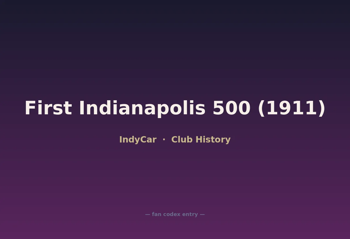 First Indianapolis 500 (1911)