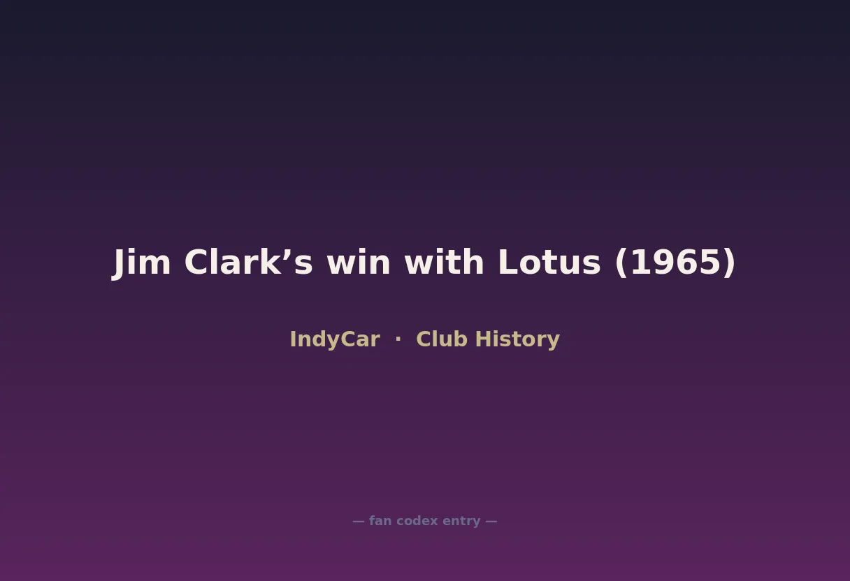 Jim Clark’s win with Lotus (1965)