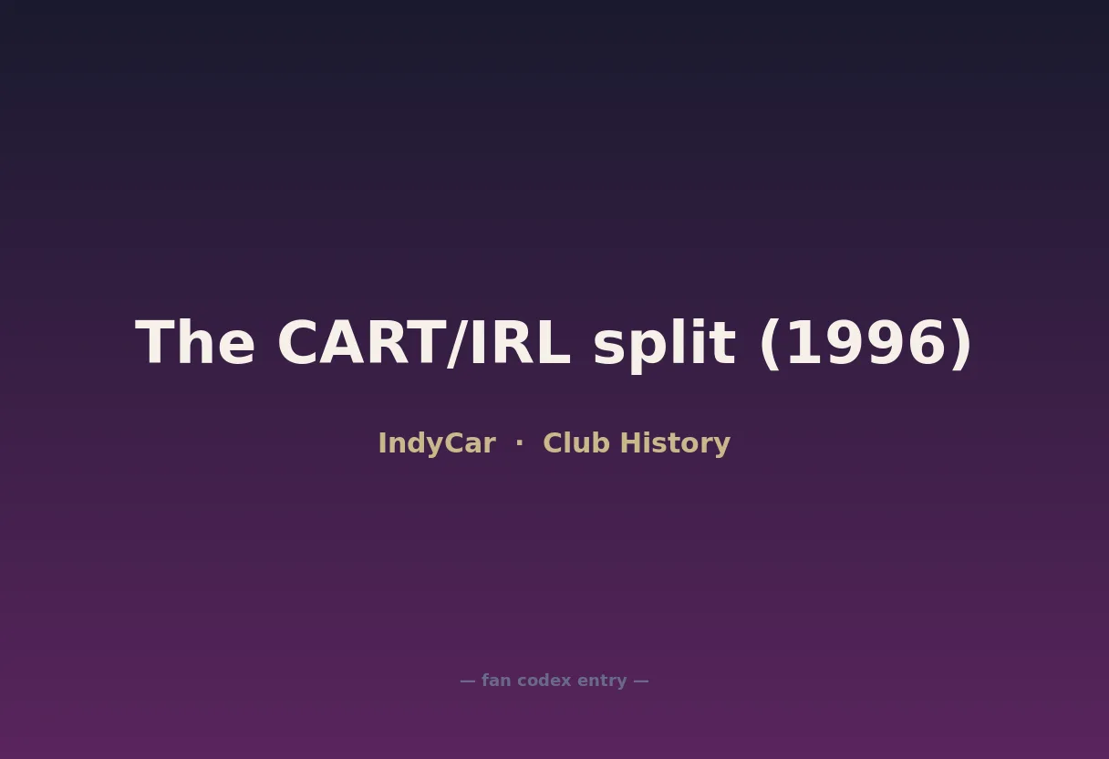 The CART/IRL split (1996)