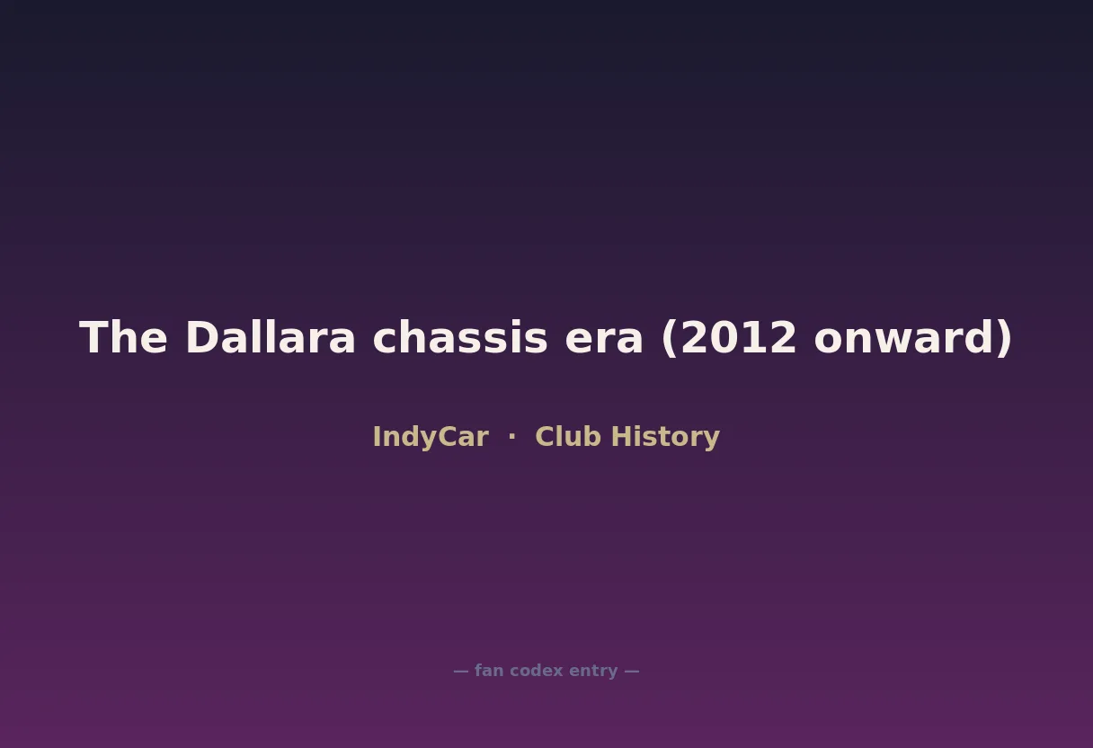 The Dallara chassis era (2012 onward)