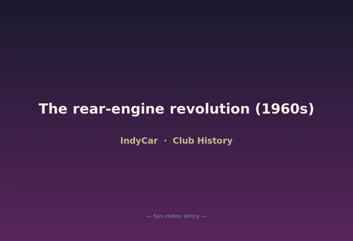 The rear-engine revolution (1960s)