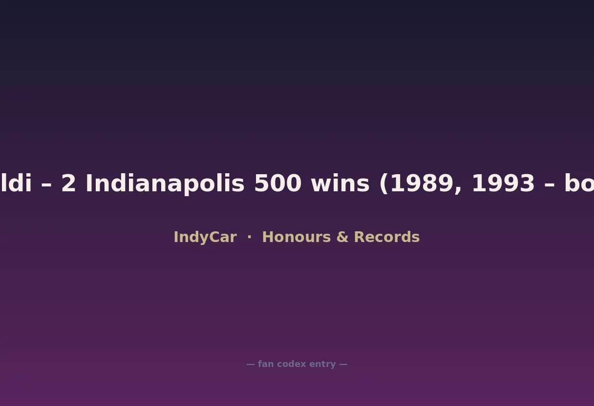 Emerson Fittipaldi – 2 Indianapolis 500 wins (1989, 1993 – both with Penske)