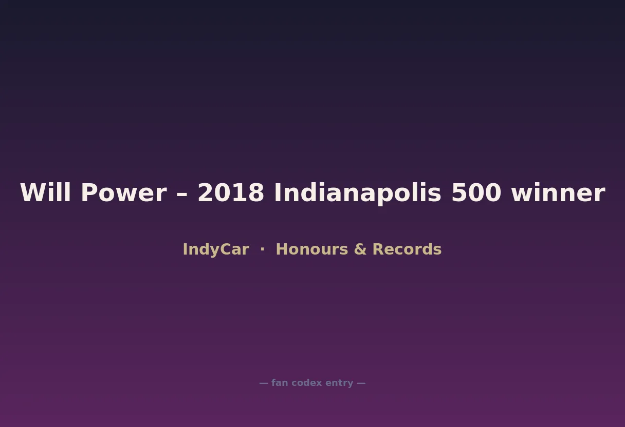 Will Power – 2018 Indianapolis 500 winner
