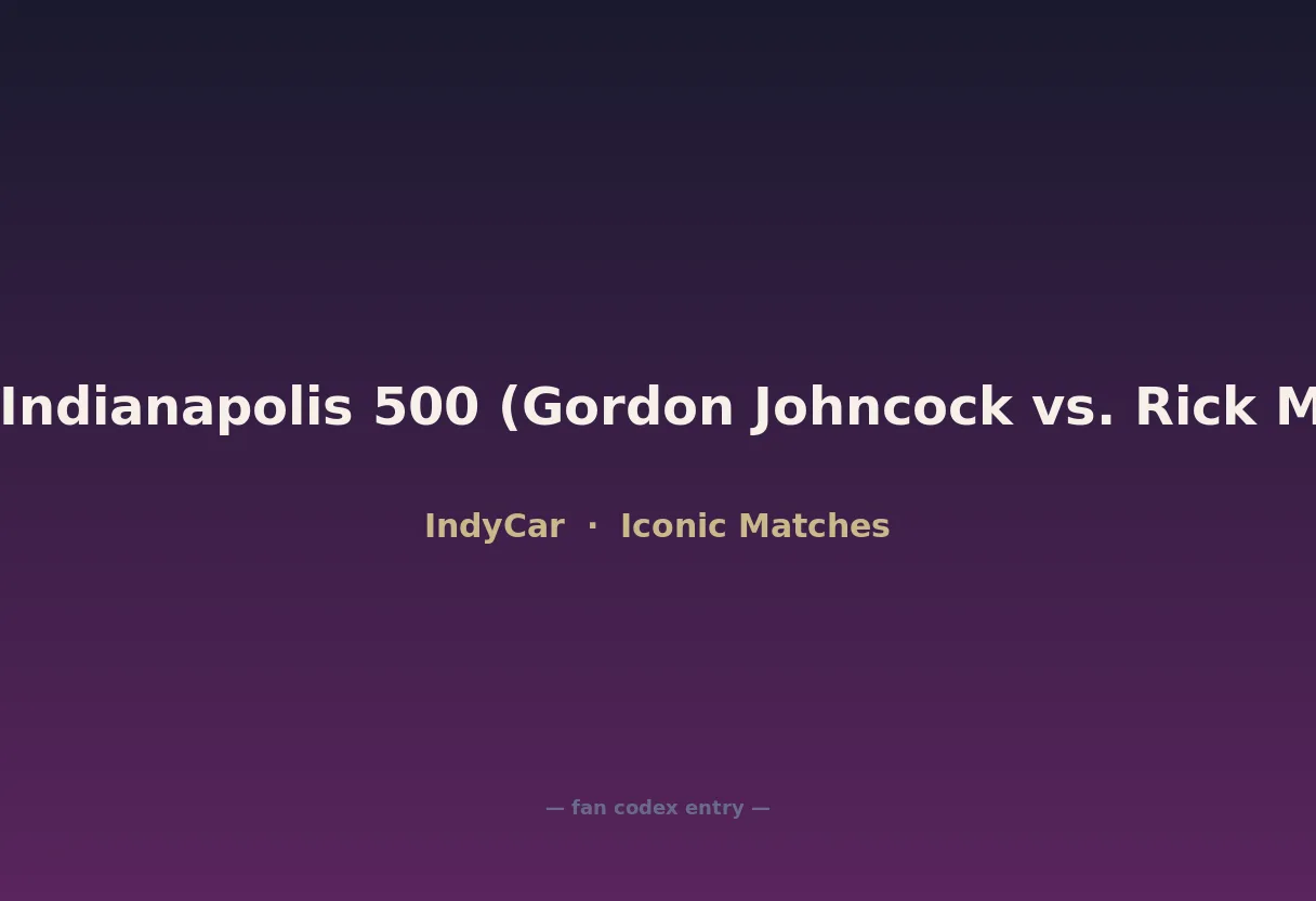 1982 Indianapolis 500 (Gordon Johncock vs. Rick Mears)