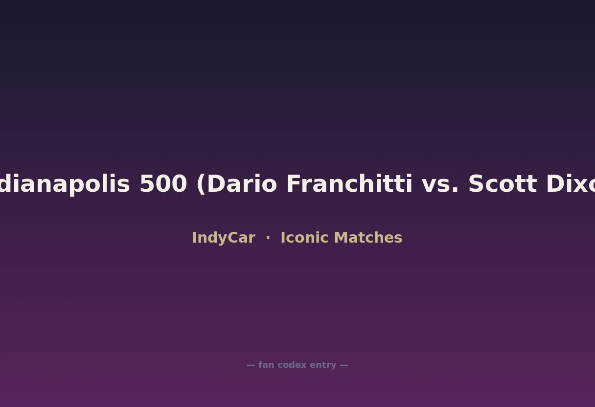 2012 Indianapolis 500 (Dario Franchitti vs. Scott Dixon duel)